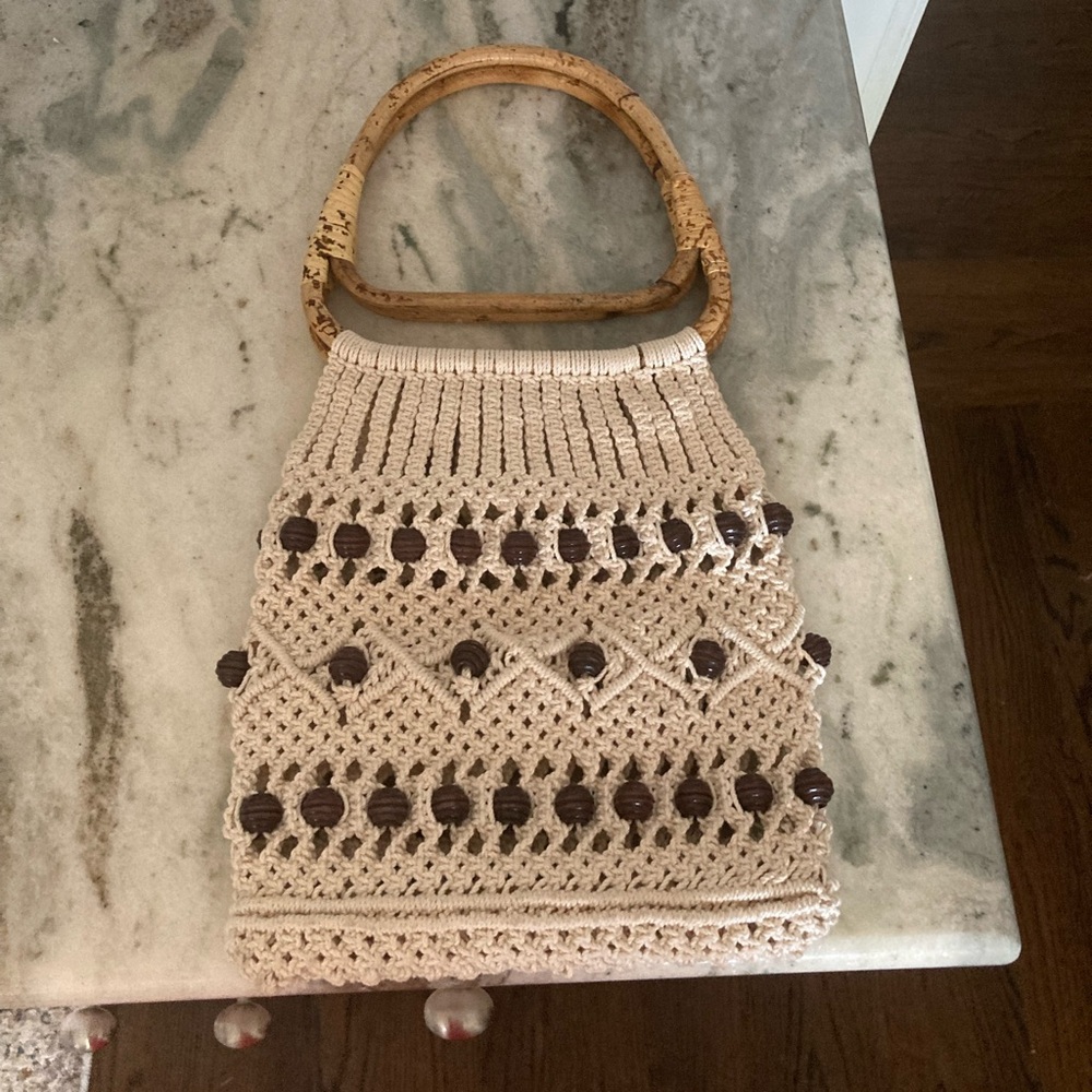 Handmade Macrame Crochet Beaded Bag